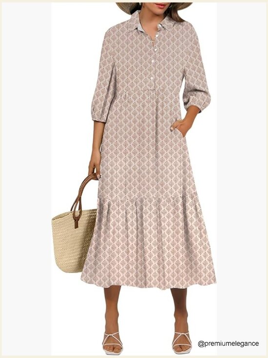 Dresses & Skirts - Rayon Maxi Dress with Puff Sleeves, V-Neck, Floral Print, Size S